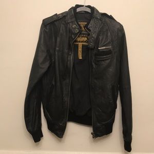 superdry mens leather jacket